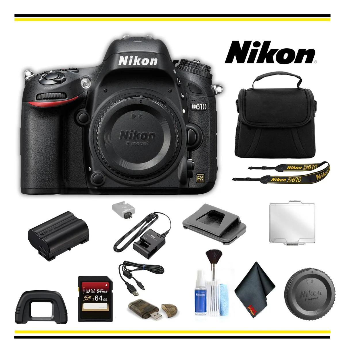 Nikon International Nikon International D610 DSLR Camera Starter Bundle 64GB — product photo