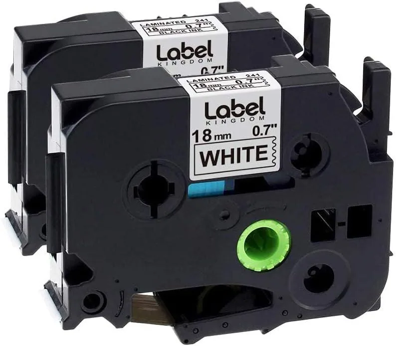NShi NShi TZ Tape 18mm 0.7 Laminated White Label Tape 2-Pack 3D Printers Accessories — product photo