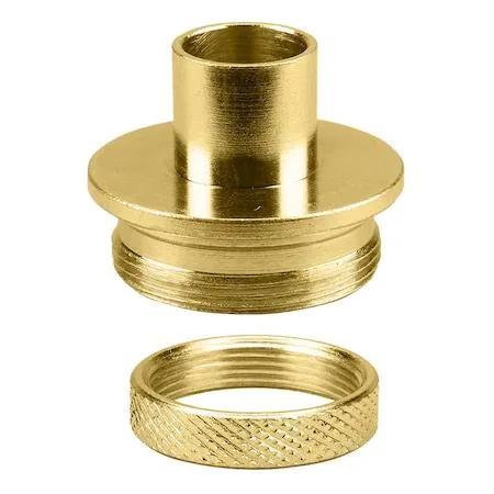 Brass router template guide with knurled lock nut