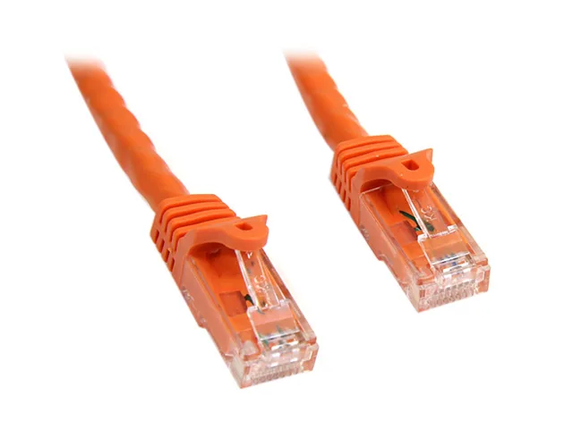 Orange Cat6 UTP patch cable, 75 ft, snagless RJ45 connectors, stranded copper