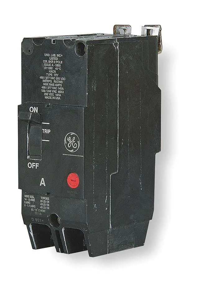 GE GE TEY215 Bolt-On Circuit Breaker 15 A 277/480 V AC 2-Pole — product photo