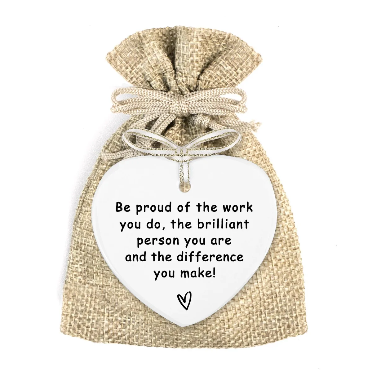 Blue ceramic heart ornament with hanging cord, 7.3 cm diameter, 0.3 cm thick