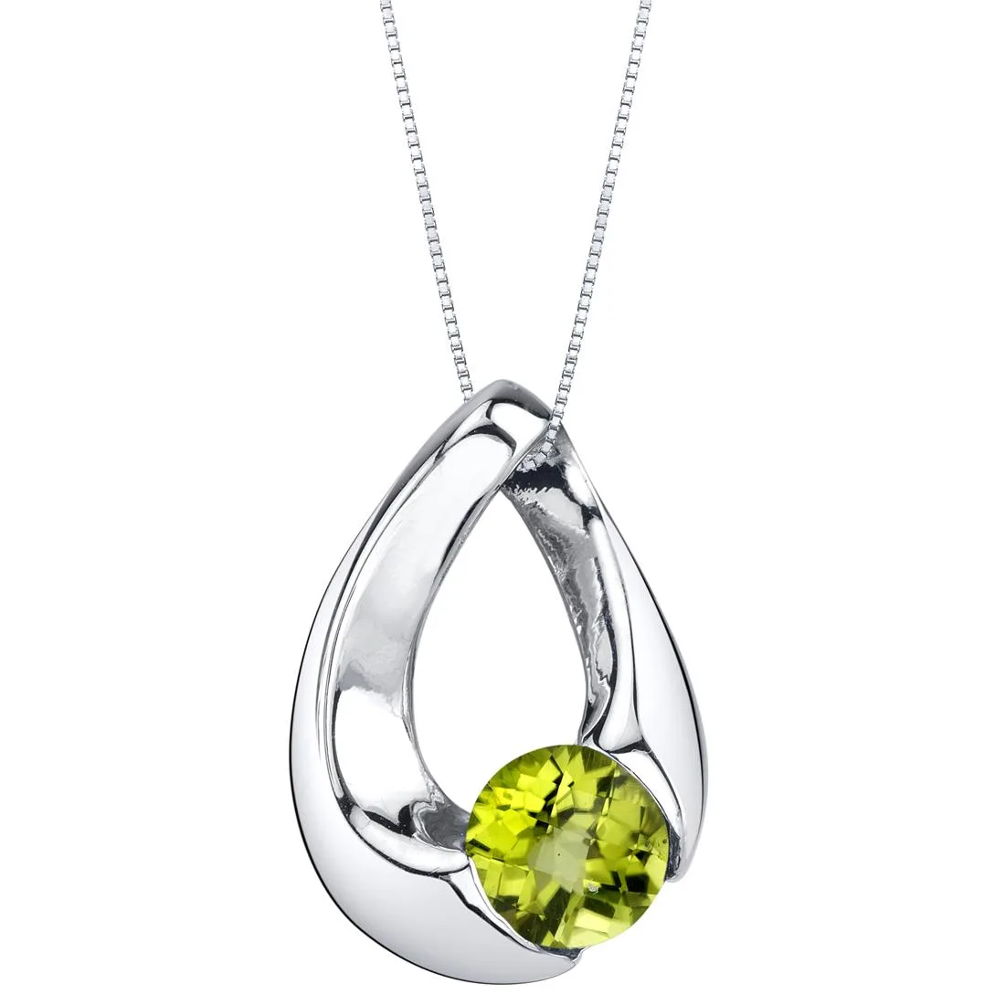 Oravo Oravo Peridot Sterling Silver Slider Pendant Necklace 18" .925 — product photo