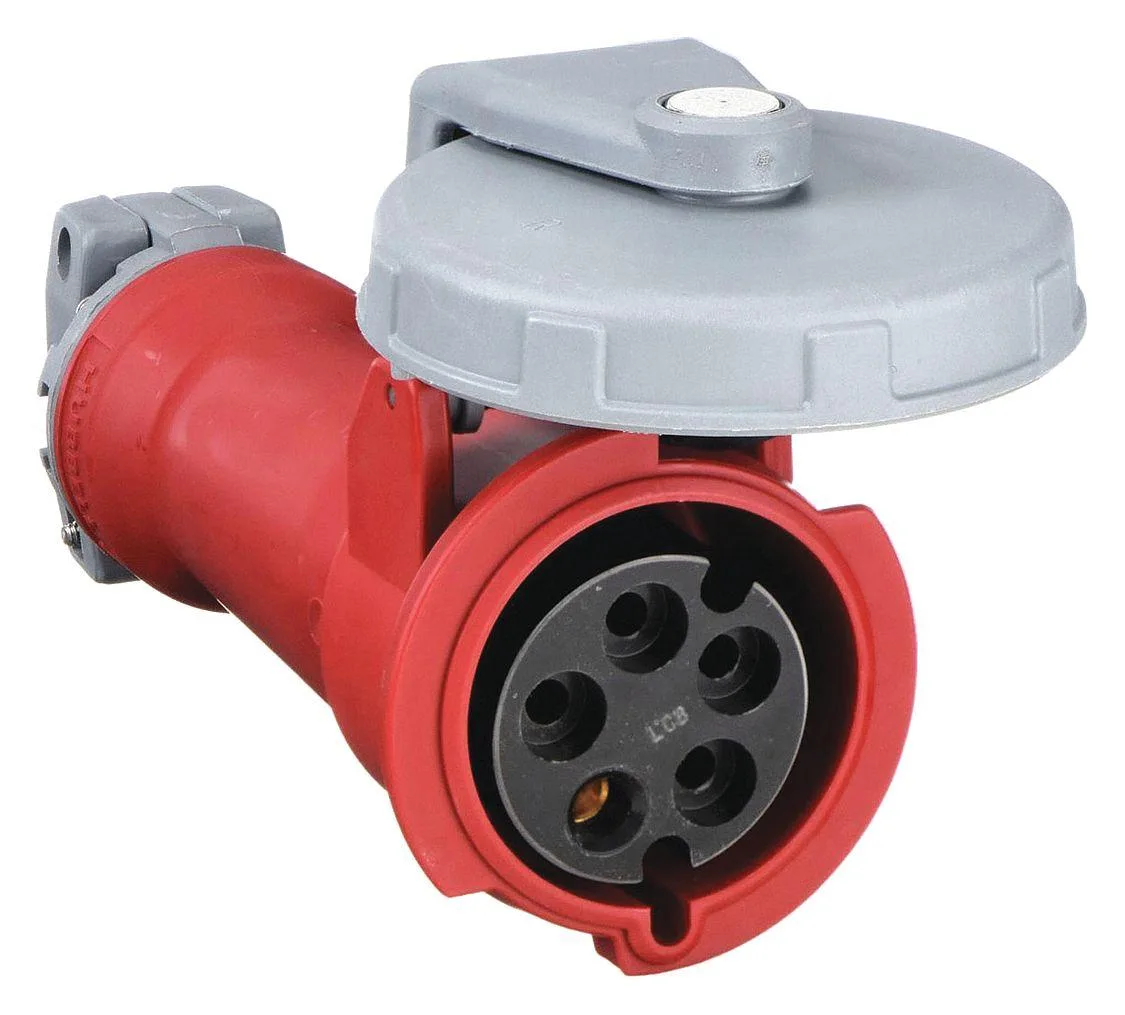 Hubbell Incorporated Hubbell HBL530C7W Watertight Pin &amp; Sleeve Connector 30A 277/480V Red — product photo