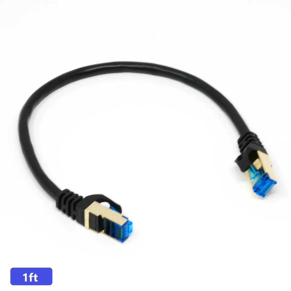 QualGear QualGear QG-CAT7R-1FT-BLK Cat 7 Ethernet Patch Cable 1 ft Black — product photo