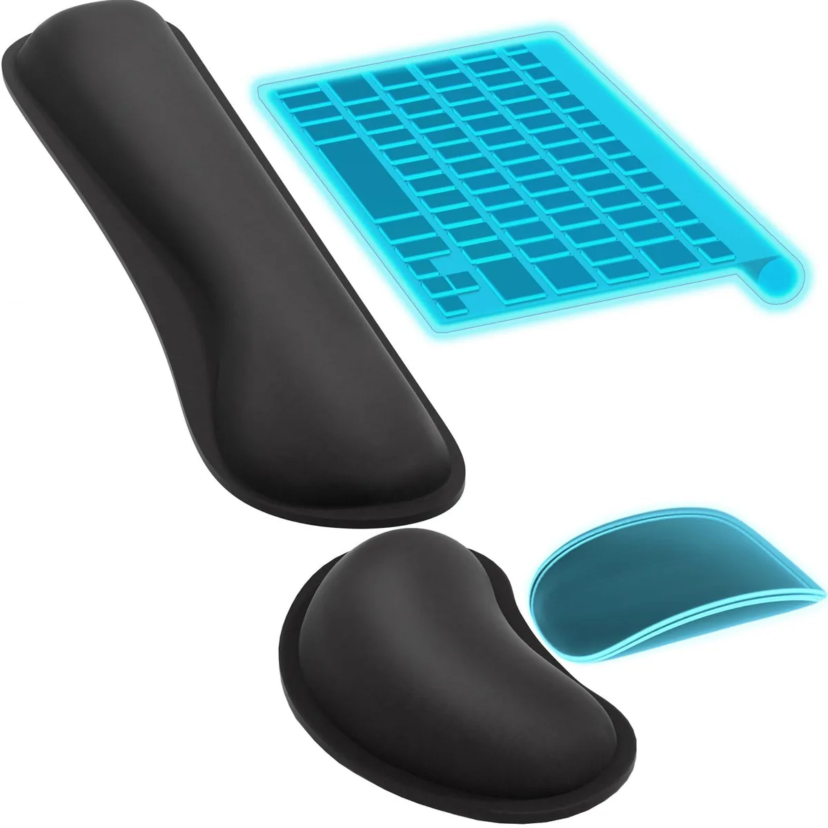  Keychron KTRIO Keyboard Wrist Rest &amp; Mouse Wrist Rest Set Black 17.2" + 5 — product photo