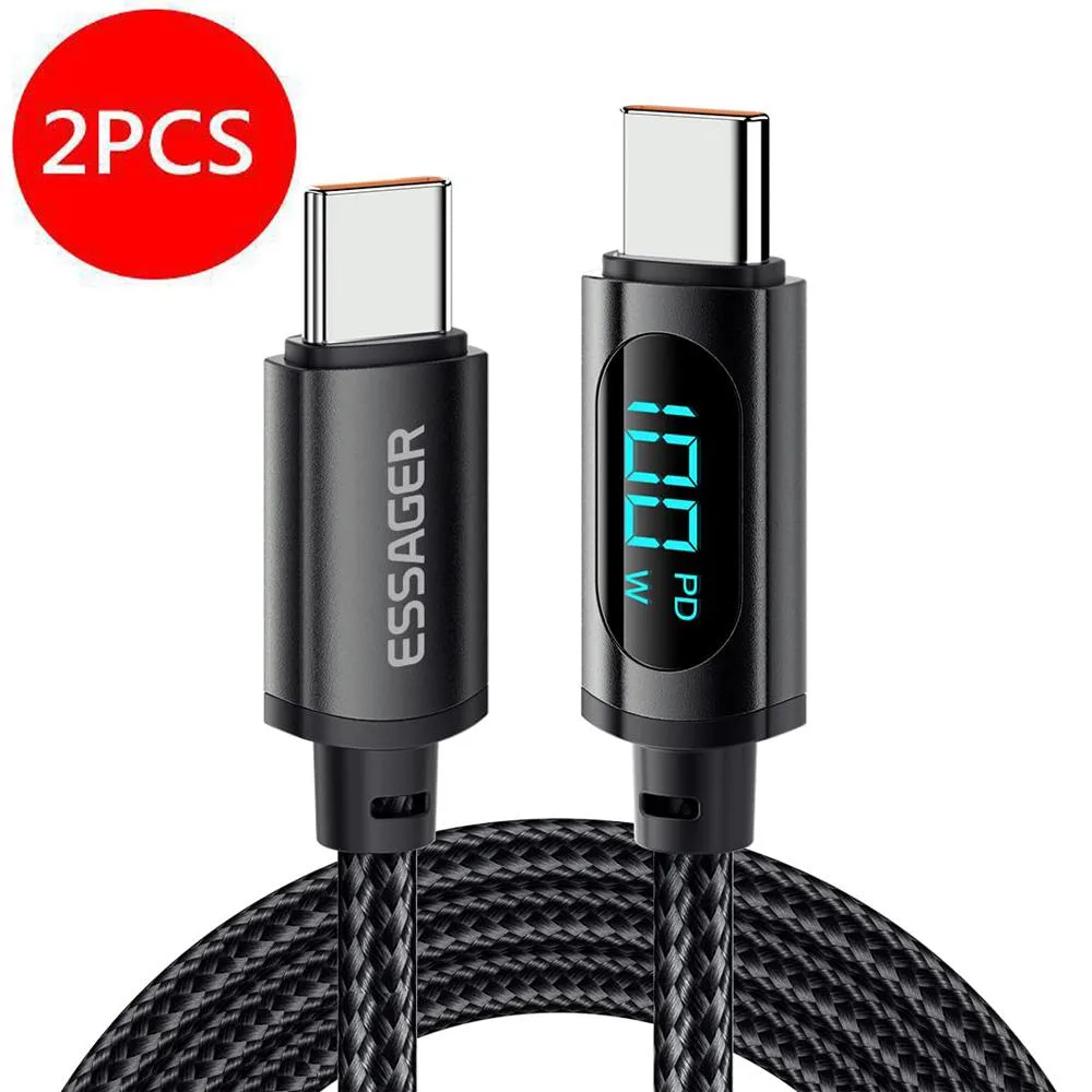 ESTONE ESTONE Essager XR USB-C Cable 3.3ft 2-Pack 100W LED Display — product photo