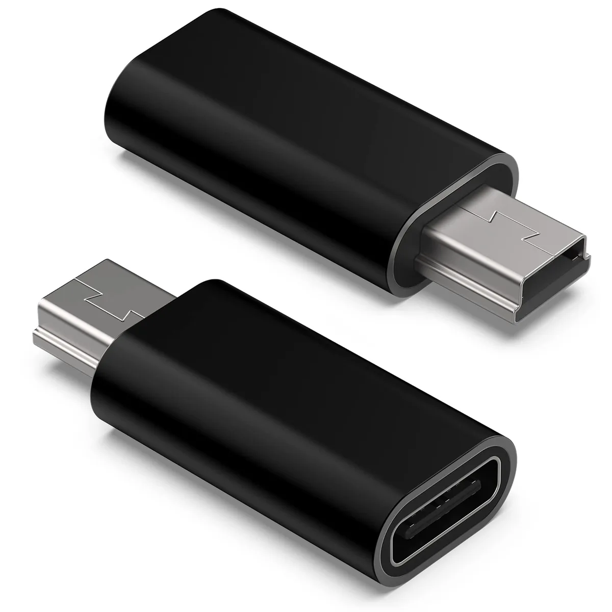  HIEbee RM USB C Female to Mini USB Male Adapter 2-Pack Black — product photo