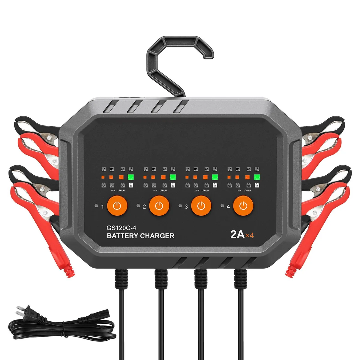 VEVOR VEVOR GS120C-4 8-Amp Smart Battery Charger 12V/2A x 4 — product photo