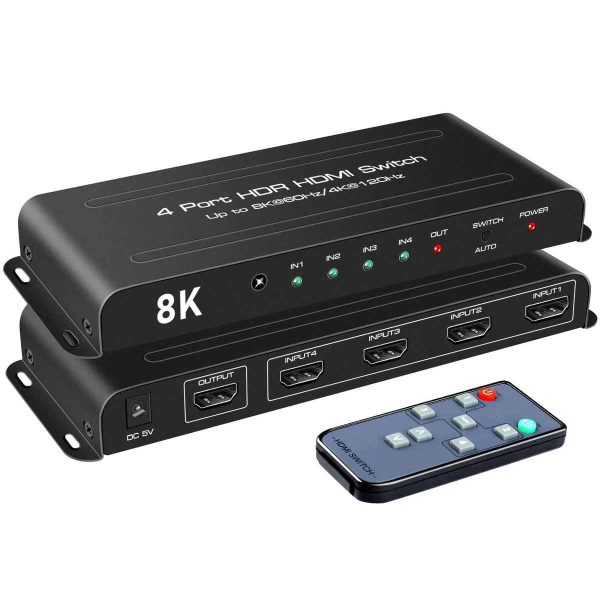 BUCIER BUCIER 4-in-1 HDMI 2.1 Switch 8K60 4K120 48Gbps Part 6063 — product photo