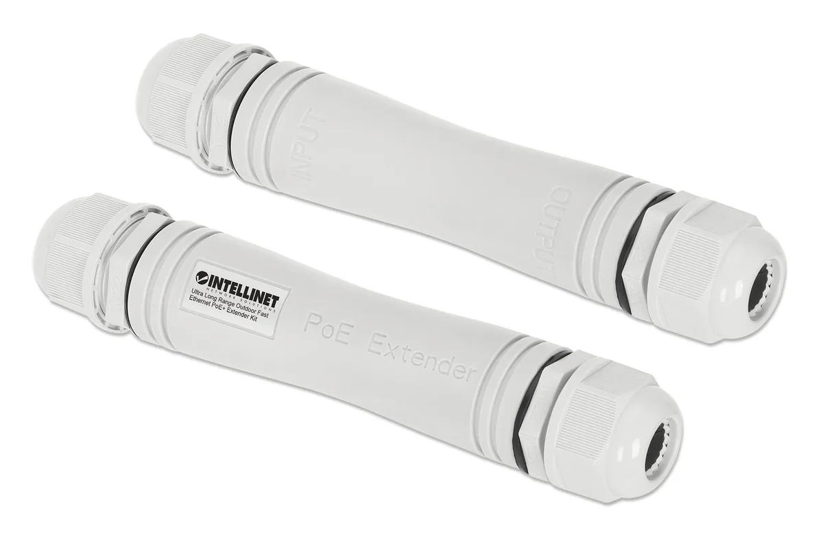 Intellinet Network Solutions Intellinet Network Solutions Ultra Long Range Outdoor Fast Ethernet PoE+ Extender Kit, Set of — product photo