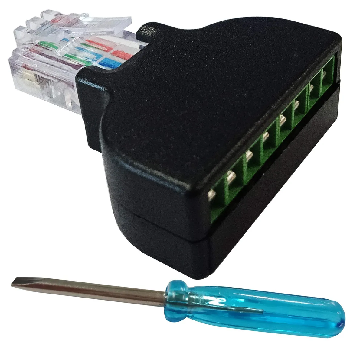 Vszerda Vszerda RJ45 Male to 8P8C Female Screw Terminal Adapter Black — product photo
