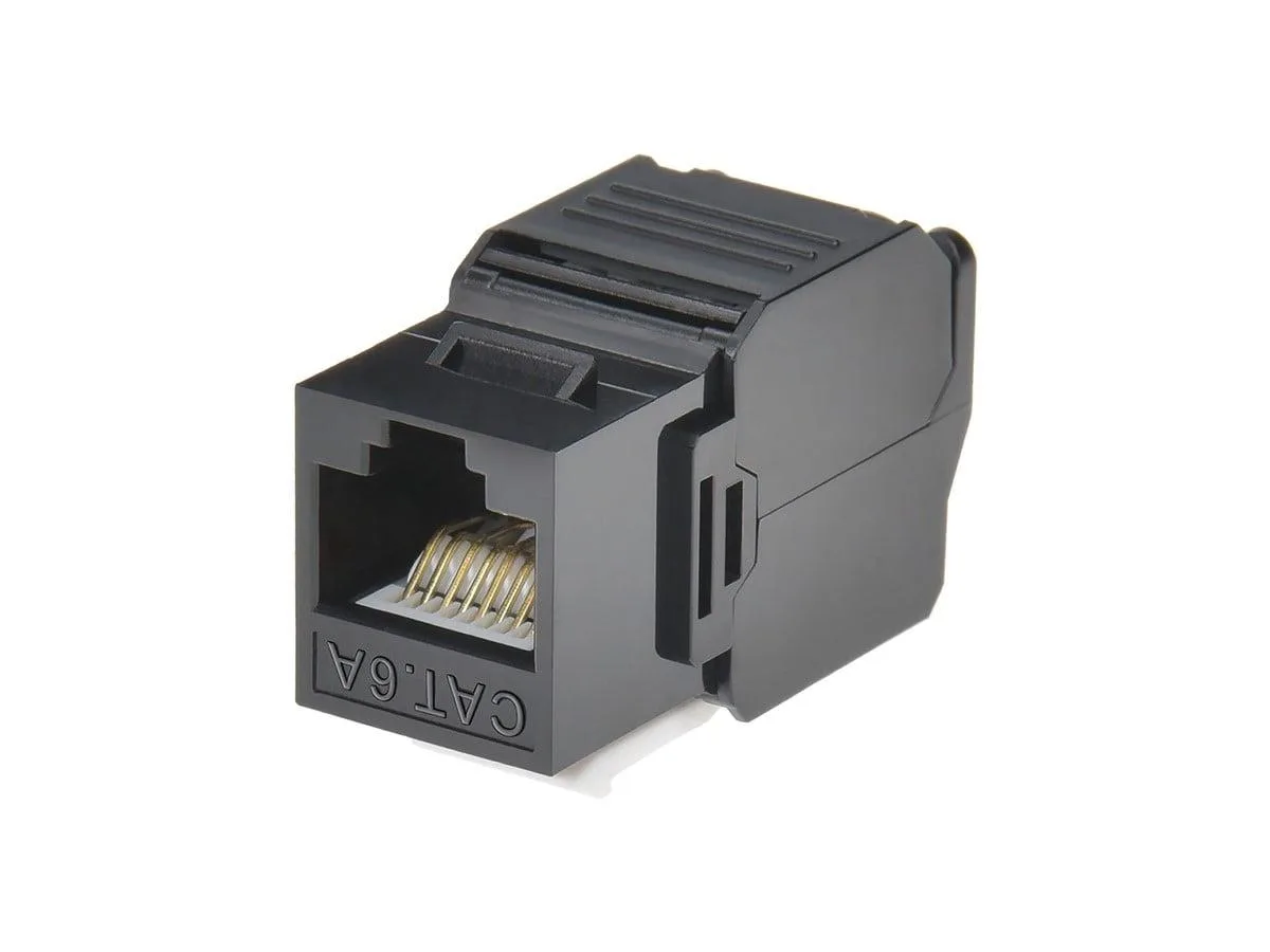 Monoprice Inc. Monoprice 115663 Cat6A RJ45 Toolless 180-Degree Keystone Jack Black — product photo
