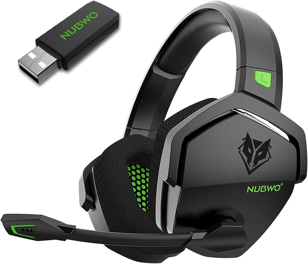 BFKK BFKK G06 Dual Wireless Gaming Headset Black/Green 23ms 100h 50mm — product photo