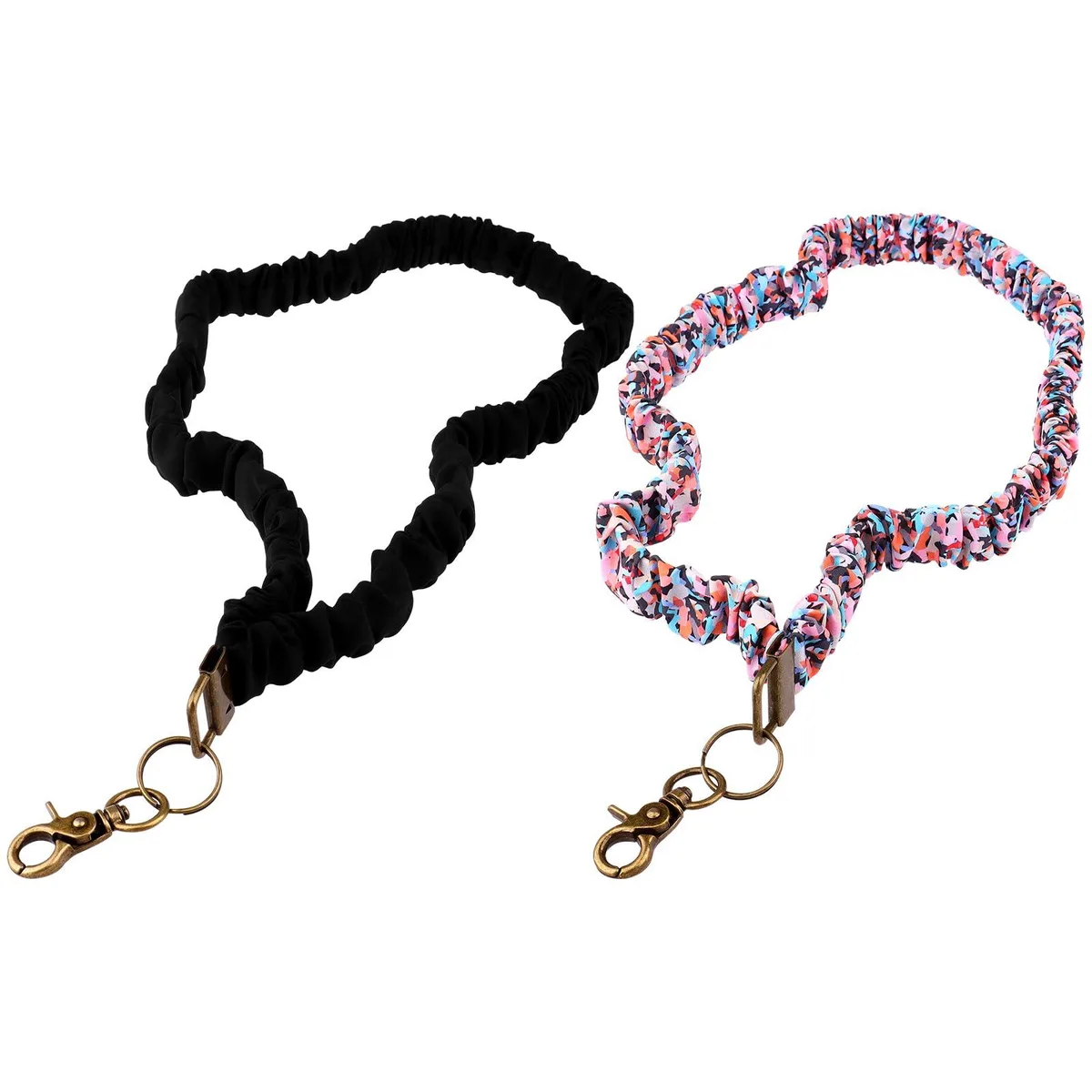  Easywiny WH-2-004 neckwear 2 pack scrunchie lanyards black &amp; patterned 45.5–88.74 cm — product photo