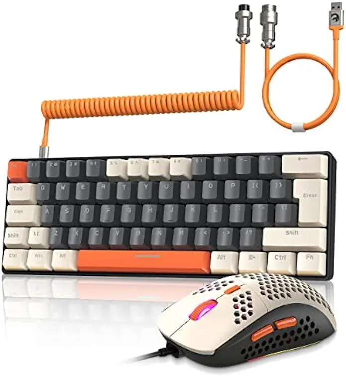 TAURKENAM TAURKENAM ZIYOU LANG RK-T60 62-Key Wired Mechanical Gaming Keyboard Blue Switch Dark Grey — product photo