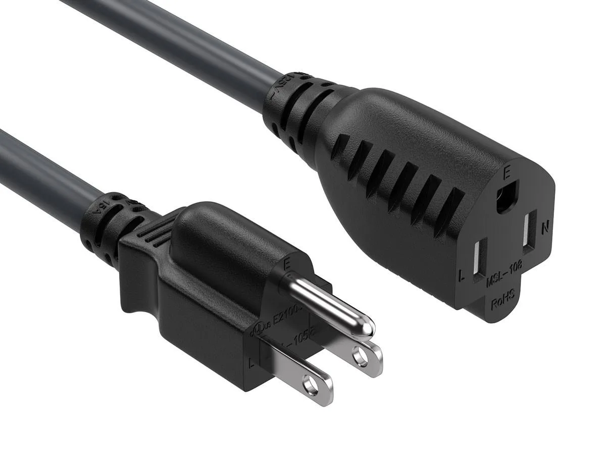 Cable Leader Cable Leader 6ft NEMA 5-15P to 5-15R 14 AWG SJT 15A 125V Black — product photo