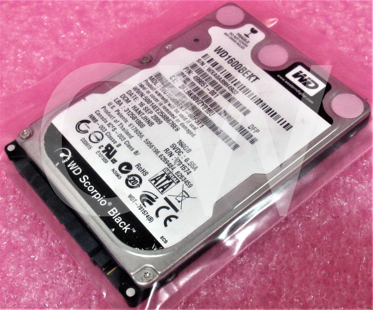 Western Digital Western Digital Scorpio Black WD1600BEKT 160GB 7200RPM 16MB 2.5" SATA internal hard drive — product photo
