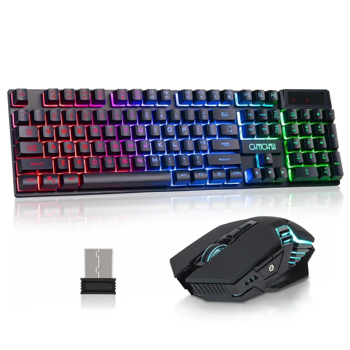 Redragon Wireless Gaming Keyboard and Mouse Combo Black 104-key 2500mAh 3600DPI 2.4GHz — product photo