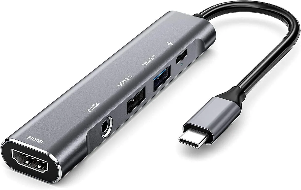MCHOSE MCHOSE USB C 5-in-1 Hub 4K HDMI 3.5mm Audio PD 60W USB 3.0 usb display adapter — product photo