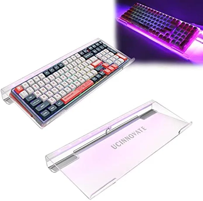 TAURKENAM TAURKENAM RGB Acrylic Gaming Keyboard Stand 14° 17×6.3×1.57in — product photo