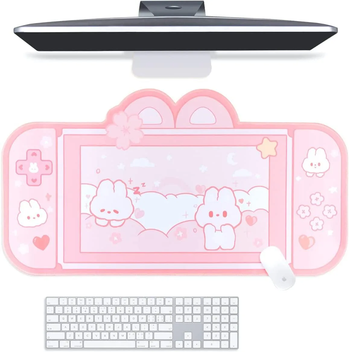 Corn Electronics Corn Electronics Bunny Desk Pad Pink Rabbit Large mouse pad — product photo