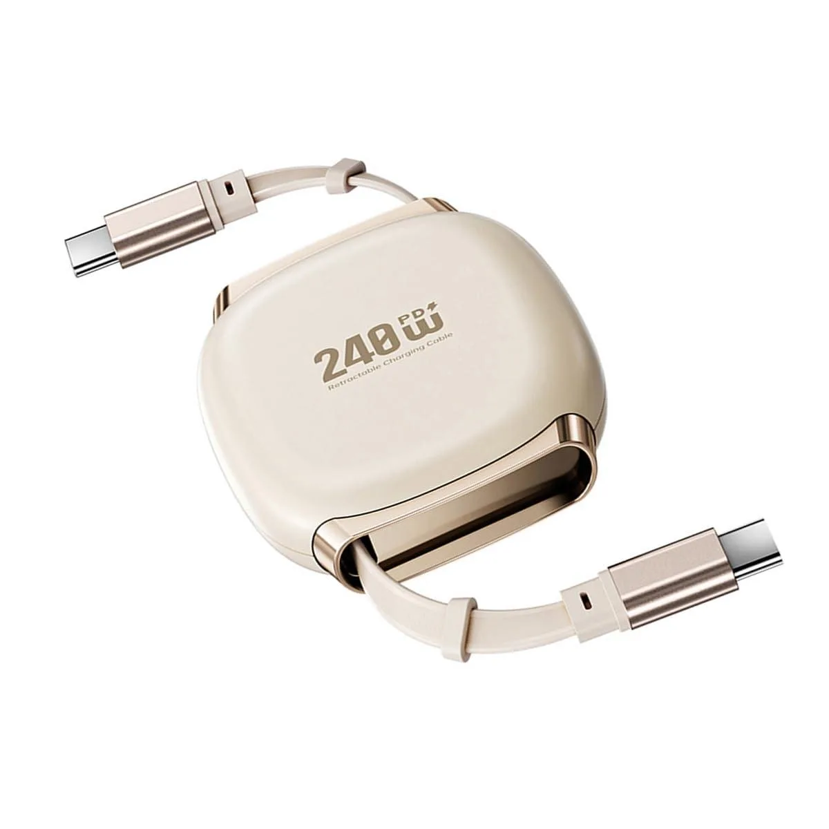 Vszerda Vszerda USB-C Male to Male Retractable Coiled Cable 240W 480Mbps 100cm Yellow — product photo