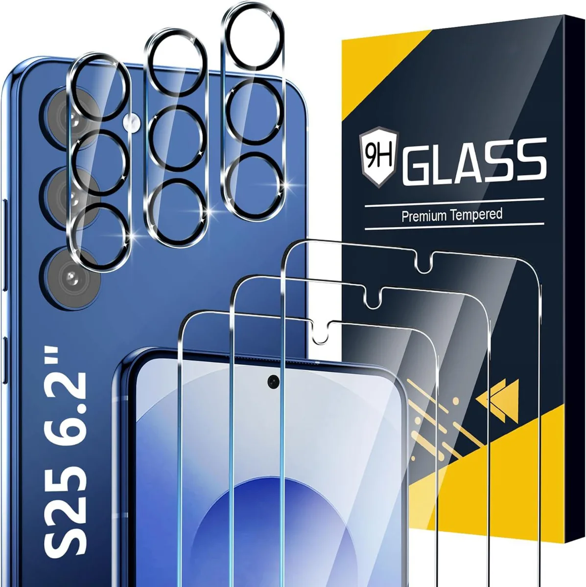 BONAEVER BONAEVER Screen &amp; Lens Protector 6 Pack for Samsung Galaxy S25 6.2 inch — product photo