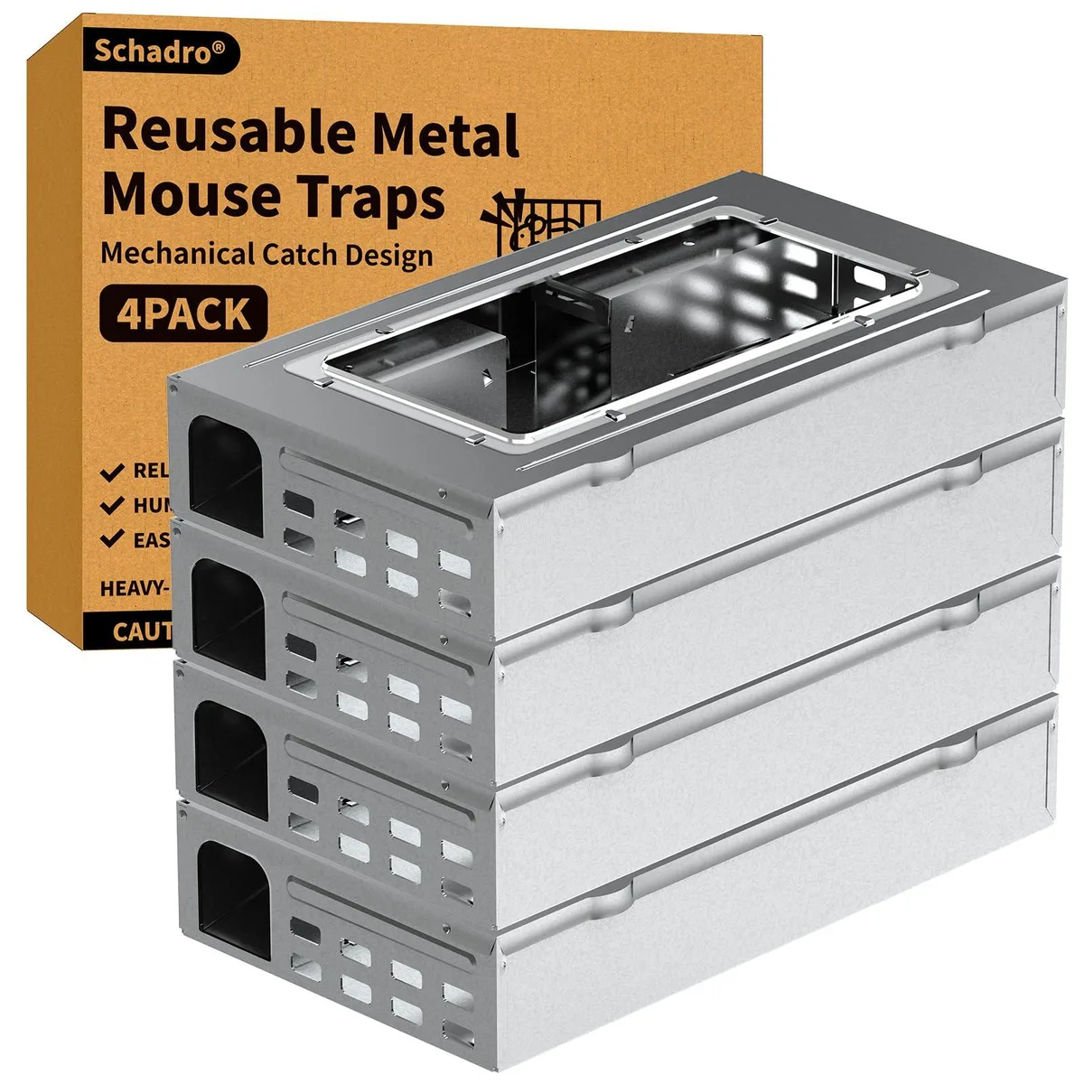 Heavy Duty Humane Mouse Trap Mechanical Catch Design Reusable Rat Trap Indoor Outdoor Home Use — product photo