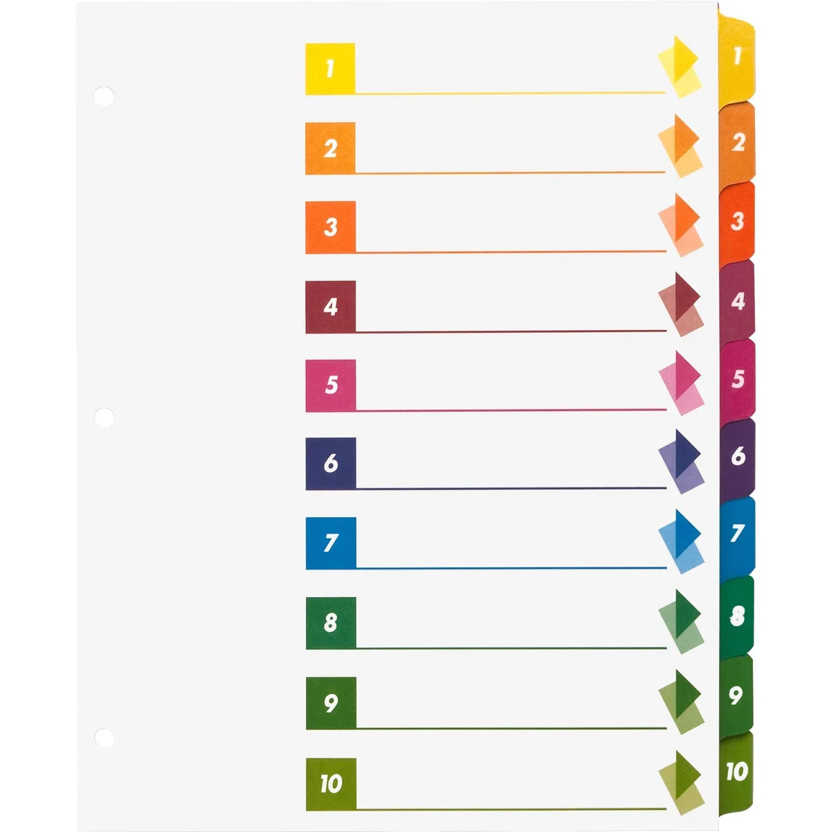 Business Source Business Source 21910 Tab Dividers 1-10 10/Set 24/Box — product photo