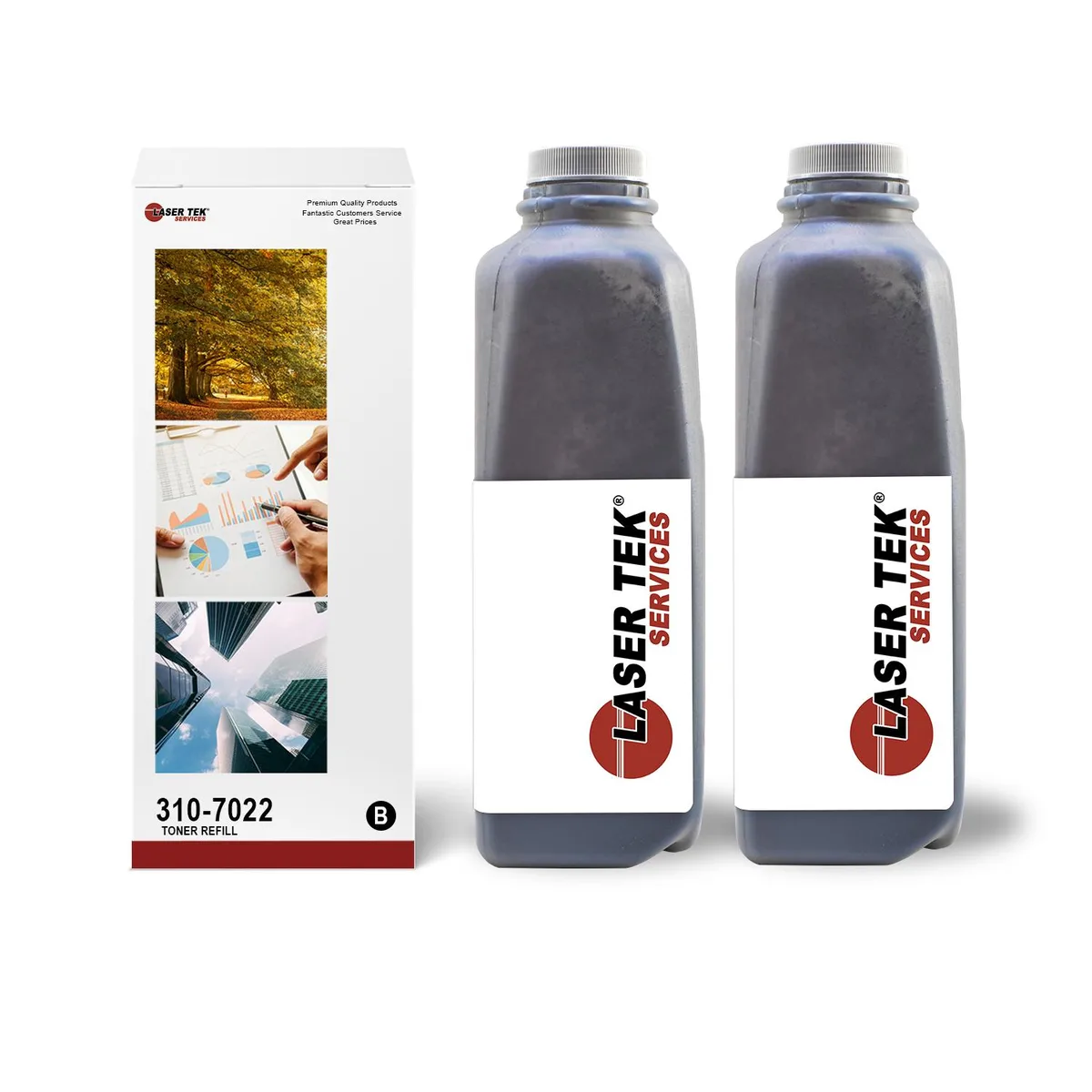 Laser Tek Services Laser Tek Services 2 Pack Black Toner Refill Kit for Dell 310-5400 310-5401 1700 1710 — product photo