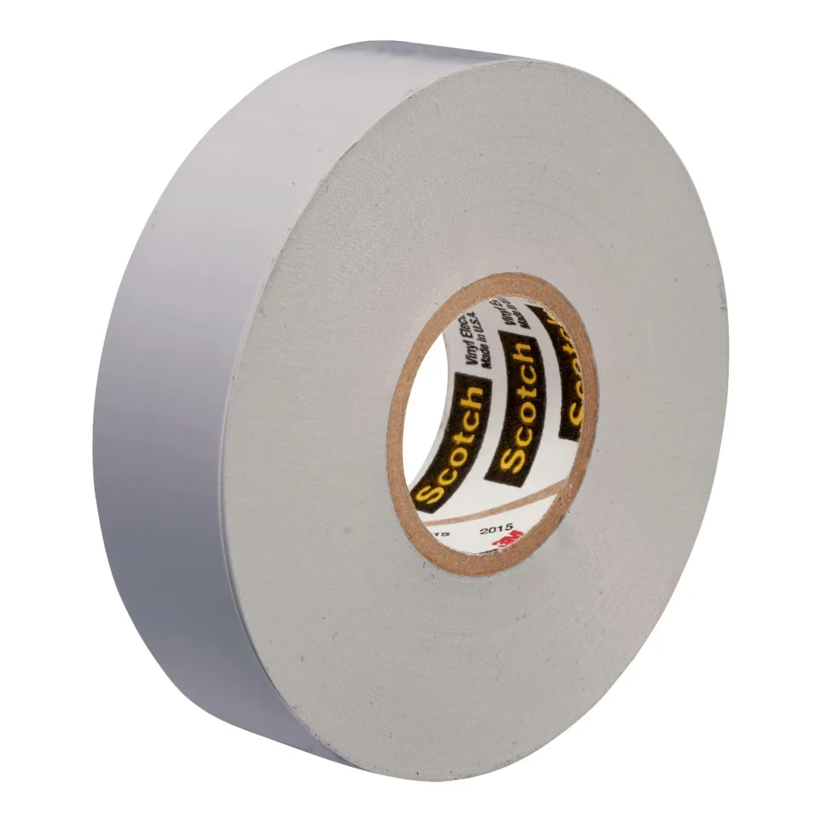 Roll of gray vinyl electrical tape in a plastic dispenser