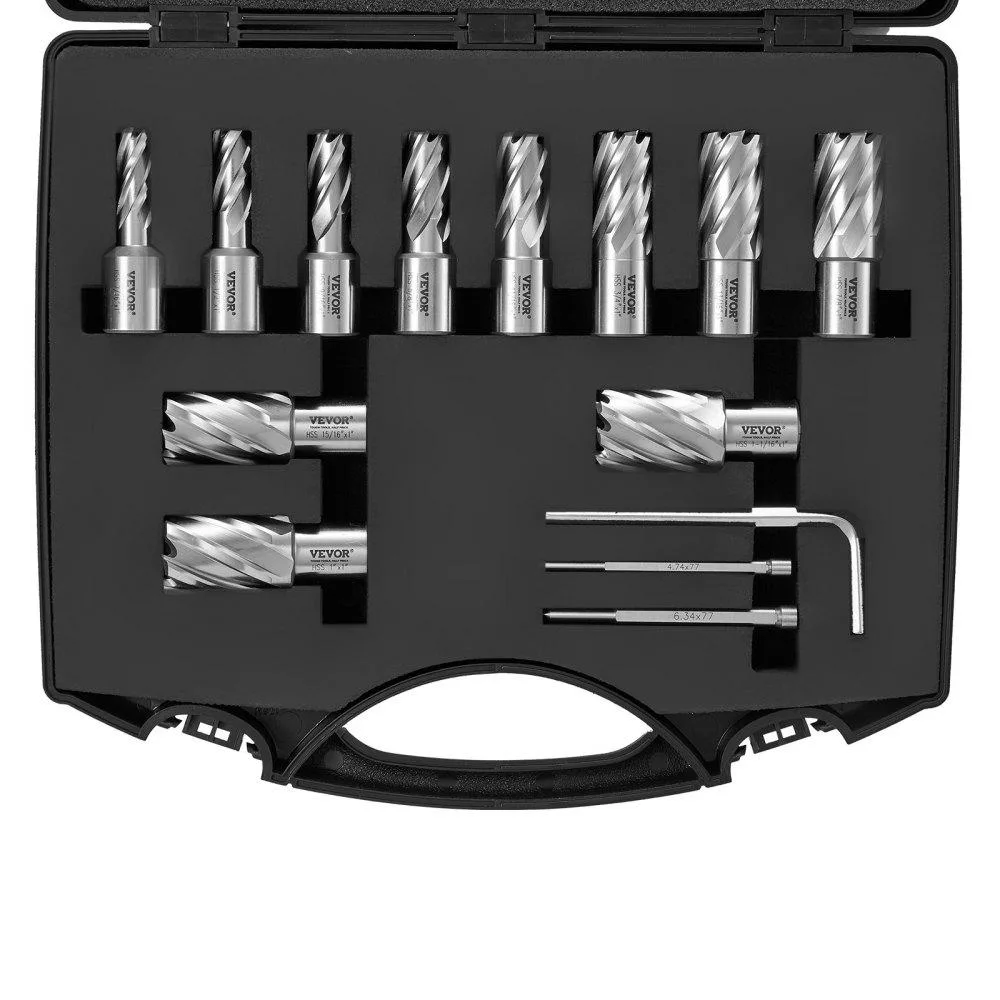 VEVOR VEVOR 13 pc Annular Cutter Set 7/16"-1-1/16" Weldon M2AL HSS 1" Depth — product photo