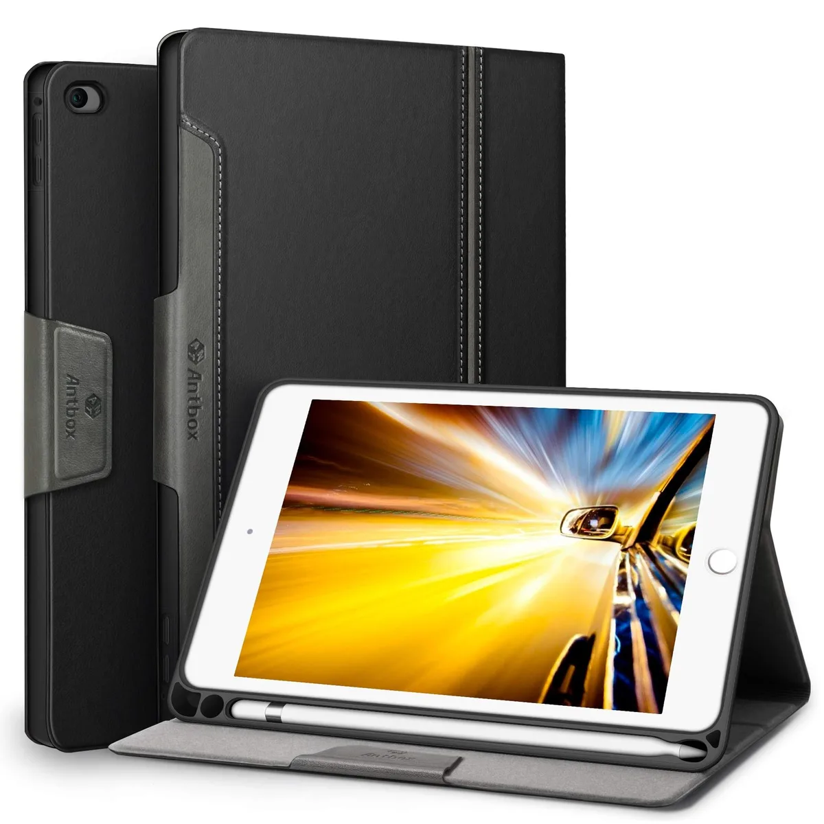 KW-Commerce KW-Commerce iPad mini 4/5 7.9" PU Leather Case with Pencil Holder (Black) — product photo