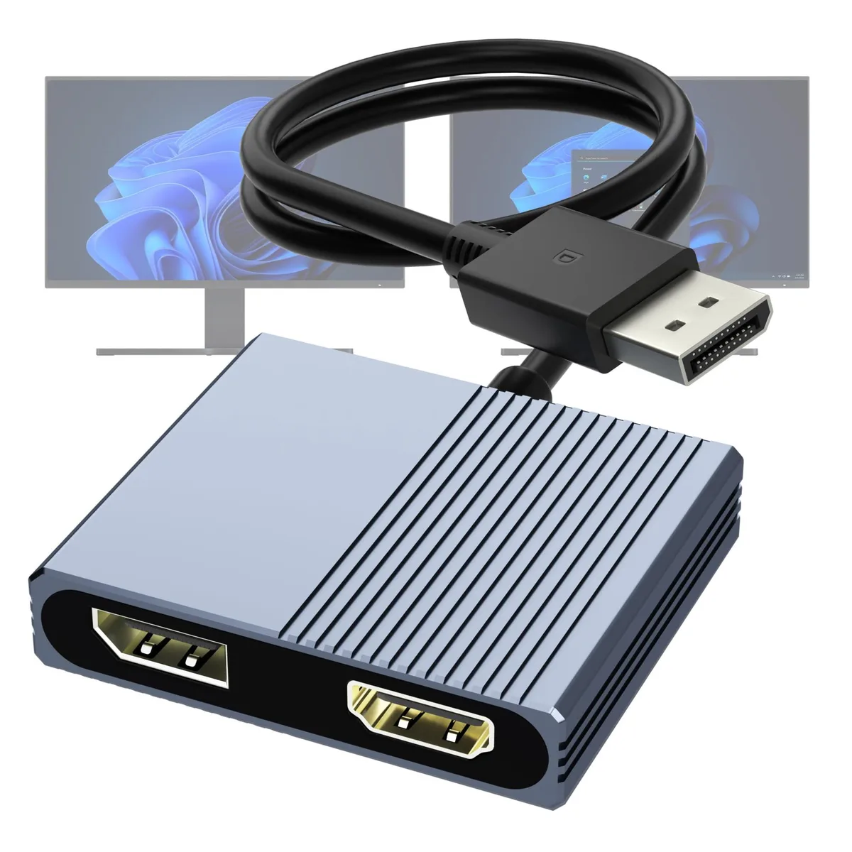  AMS AIB-DP-HDMI/DP DisplayPort to HDMI &amp; DisplayPort Splitter Adapter — product photo