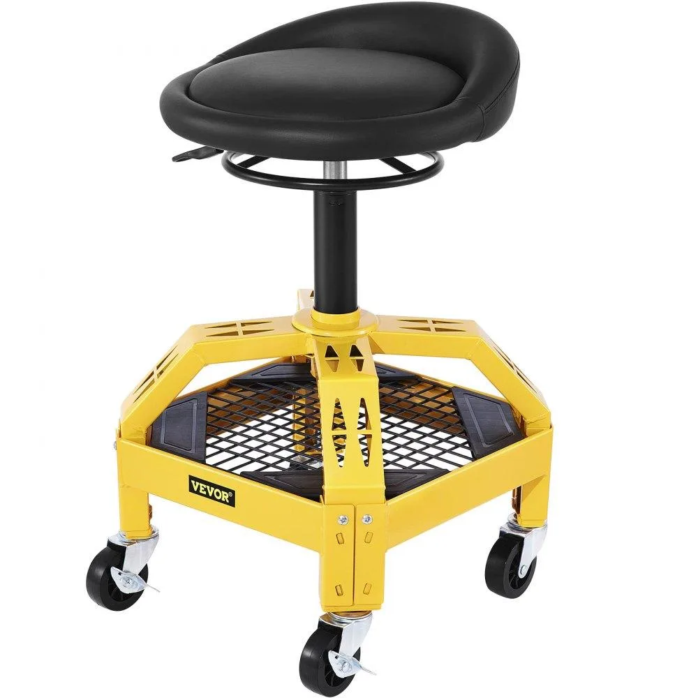 VEVOR VEVOR VVCCGLJH4L Rolling Garage Stool 300 lbs 24–28.7 in Yellow — product photo