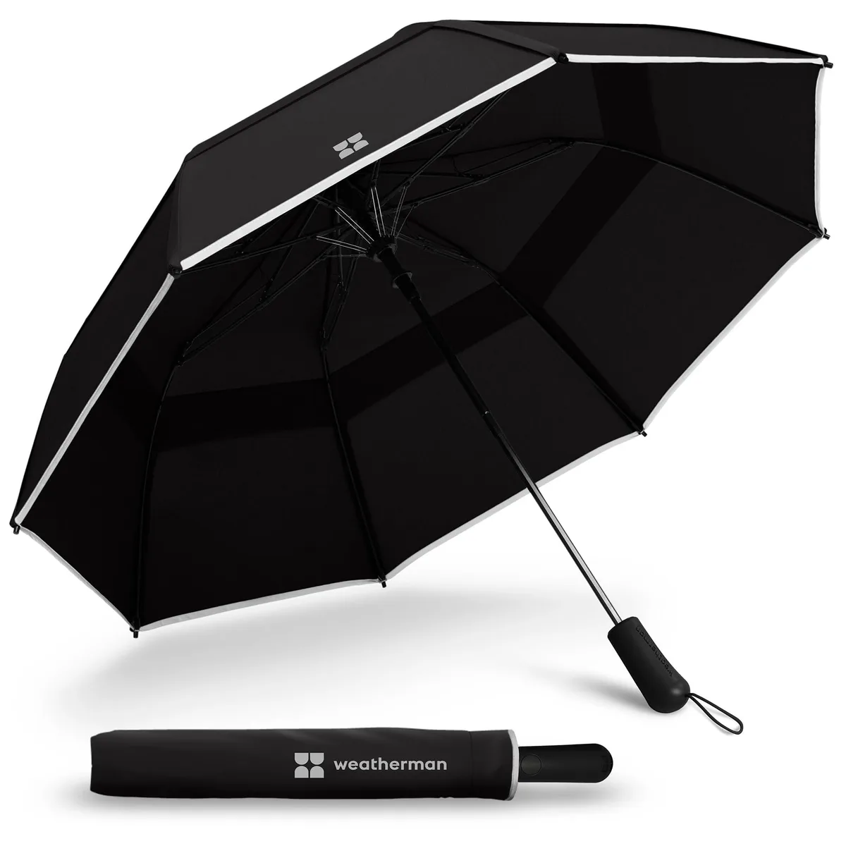  Weatherman Trek Collapsible Umbrella Black 55 mph 19 in 40 in 1.36 lb — product photo