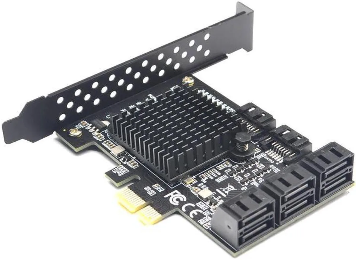 Vszerda Vszerda SATA III 8 Port Controller Card PCIe 2.0 x1 Low Profile Bracket — product photo