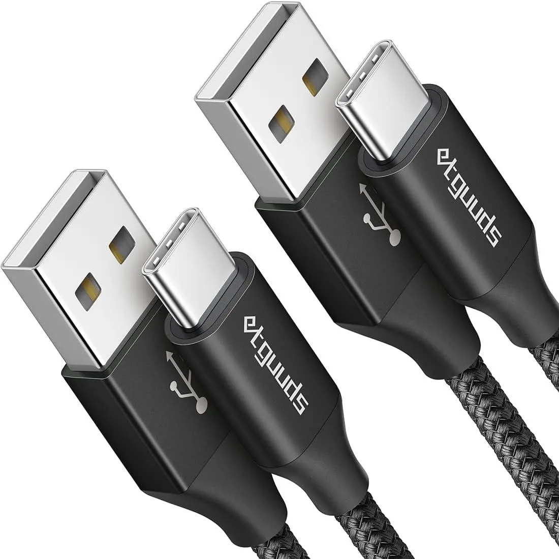 Elestur Elestur USB-A to USB-C Cable 6ft 2-Pack 3A Black — product photo