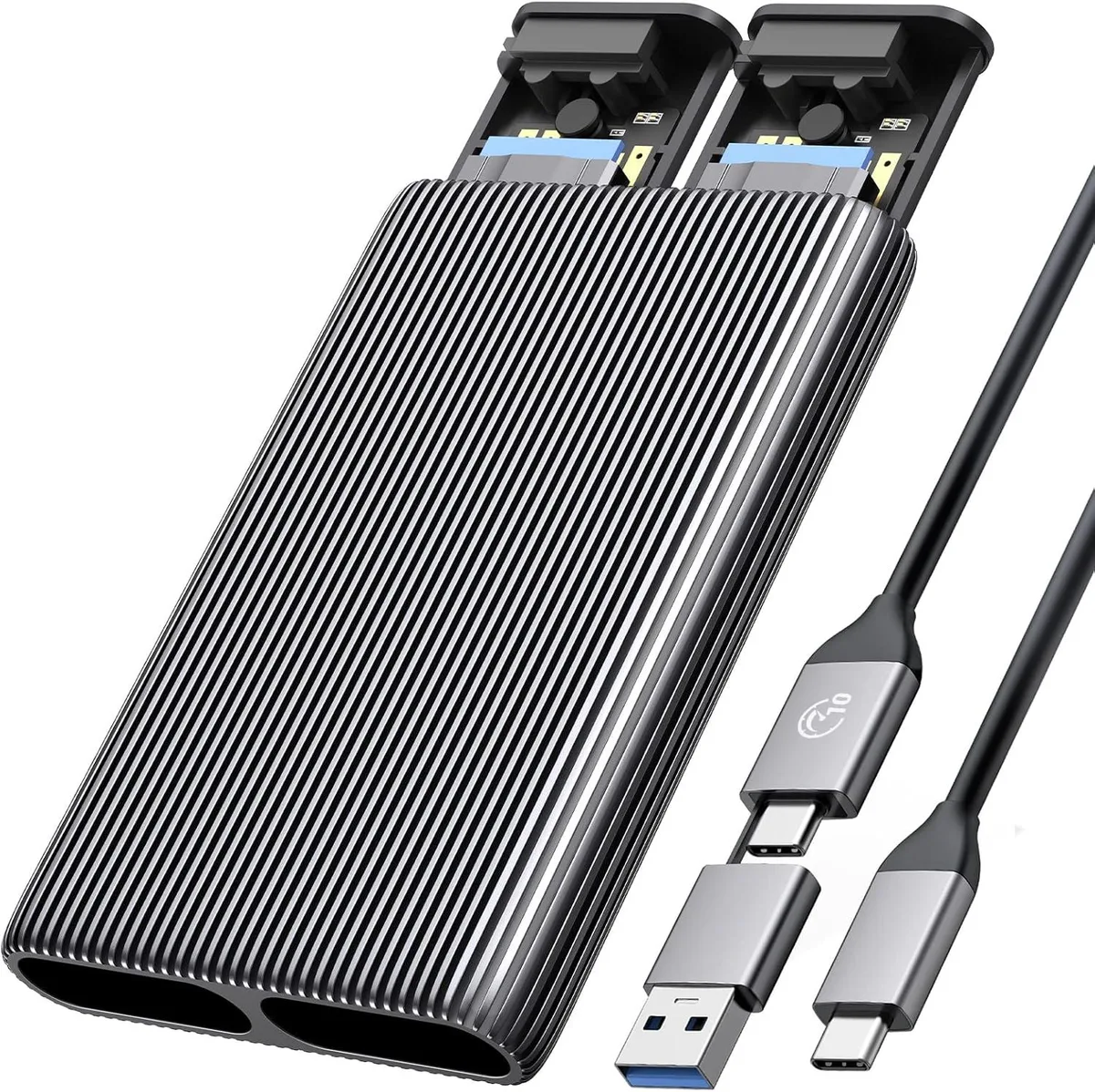 Orico Orico M.2 Dual-Slot NVMe SATA Drive Enclosure USB 3.1 Type-C 2230-2280 — product photo