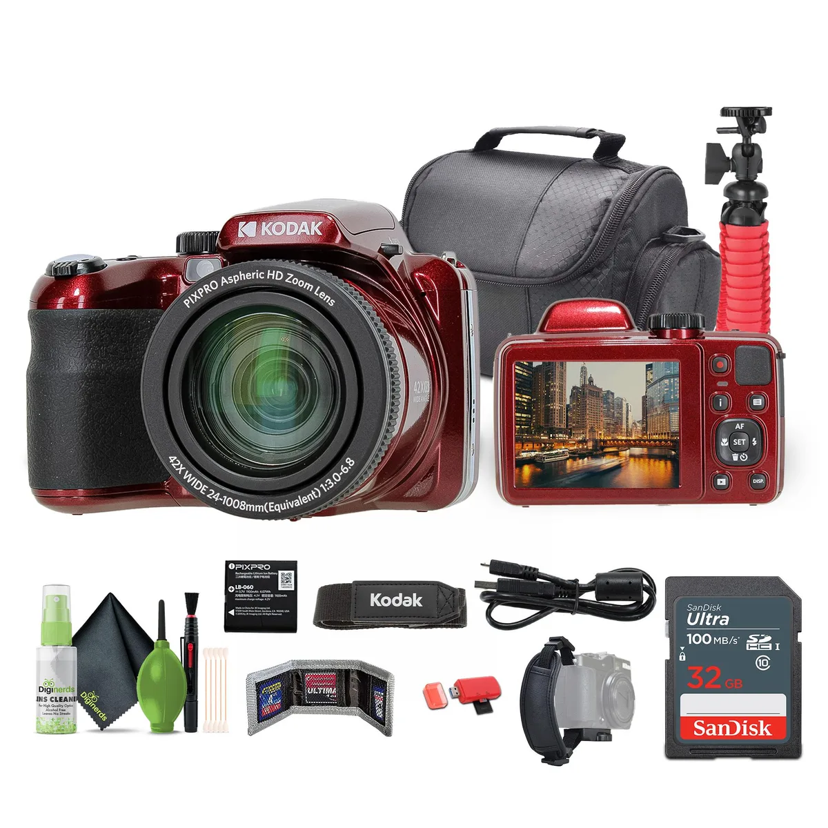 Kodak Kodak PIXPRO AZ425 20MP 42x Zoom Camera Kit Red — product photo