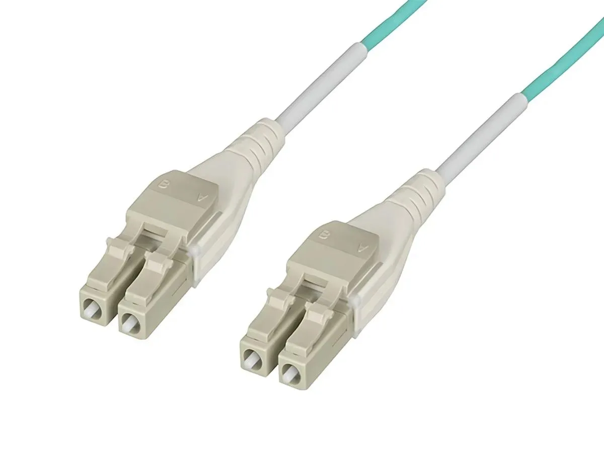 Monoprice Inc. Monoprice 143103 OM3 fibre optic cable 1 m aqua LC/LC uniboot — product photo