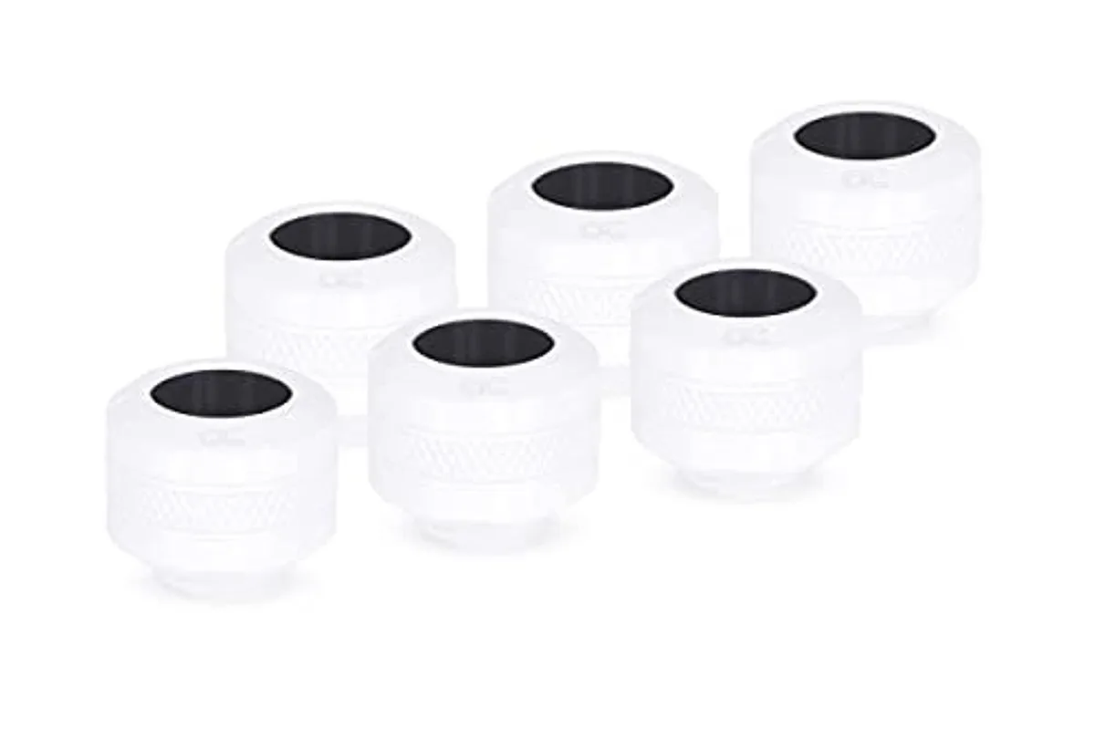 Alphacool Alphacool Eiszapfen Pro 13mm Hardtube Fitting G1/4 White Sixpack Brass — product photo