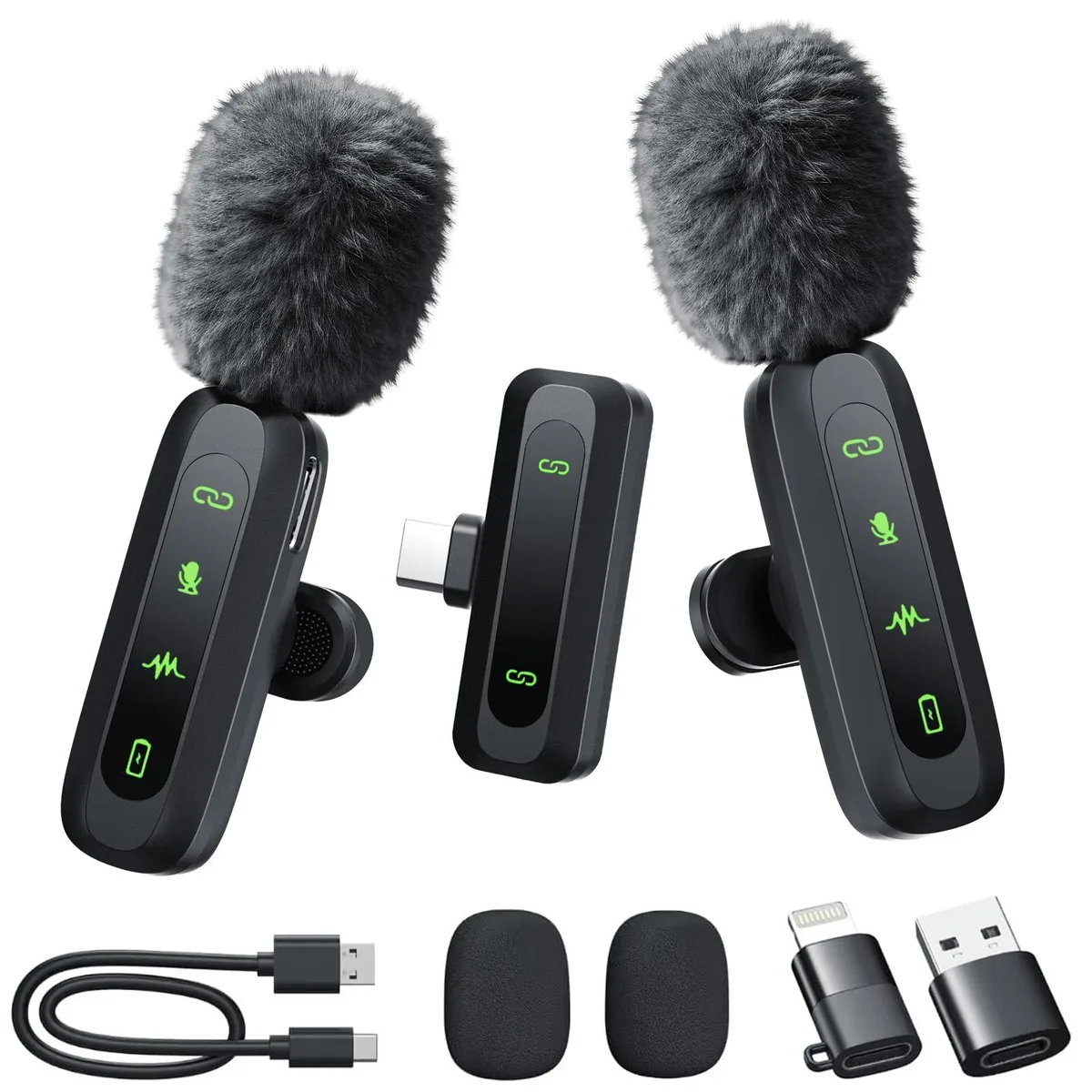 KoXeetech J3 Wireless Lavalier Microphone 65ft 2.4GHz — product photo