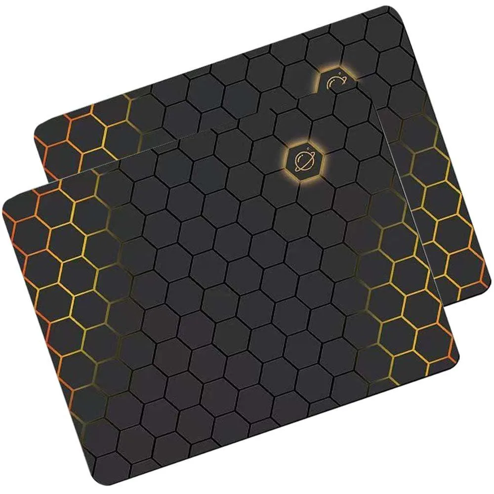 ANRACHEL Mouse Pad 2 Pack Hexagonal Patterns 8.6x7.0 in Black — product photo