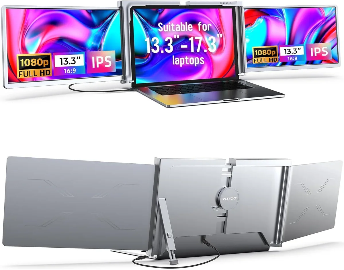 BFKK BFKK 13.3" Triple Laptop Screen Extender Grey accessory — product photo