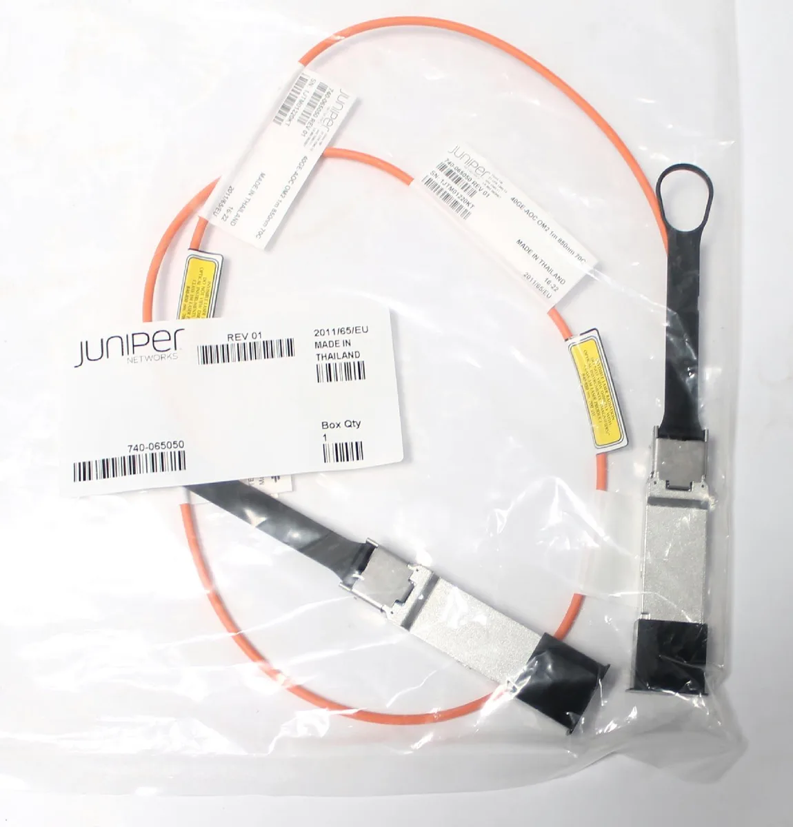 HPE Juniper Networking HPE Juniper Networking 40GE-AOC Active Optical Cable 1m QSFP 40Gb 740-065050 — product photo