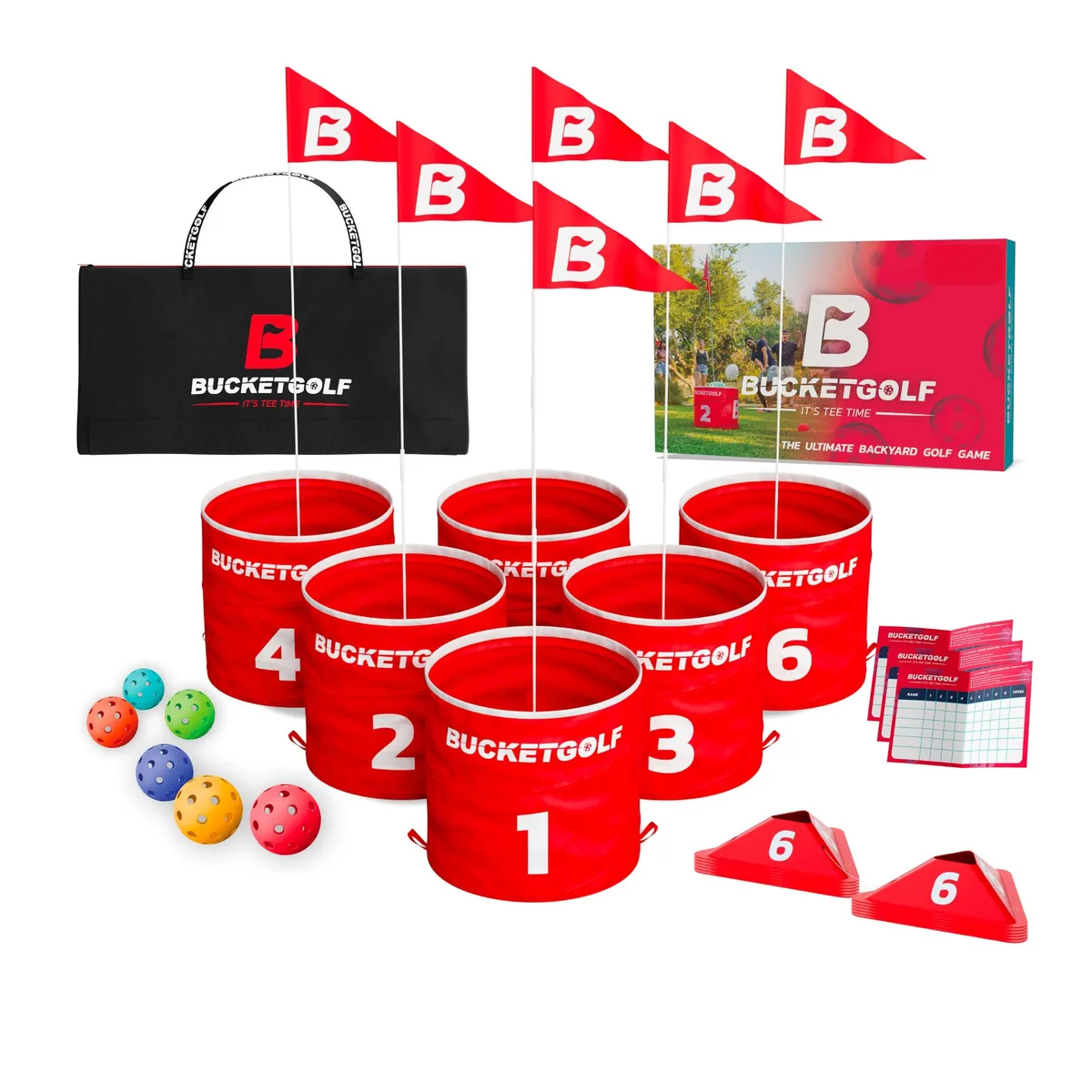 BucketGolf Original 6-Hole Backyard Golf Game — product photo
