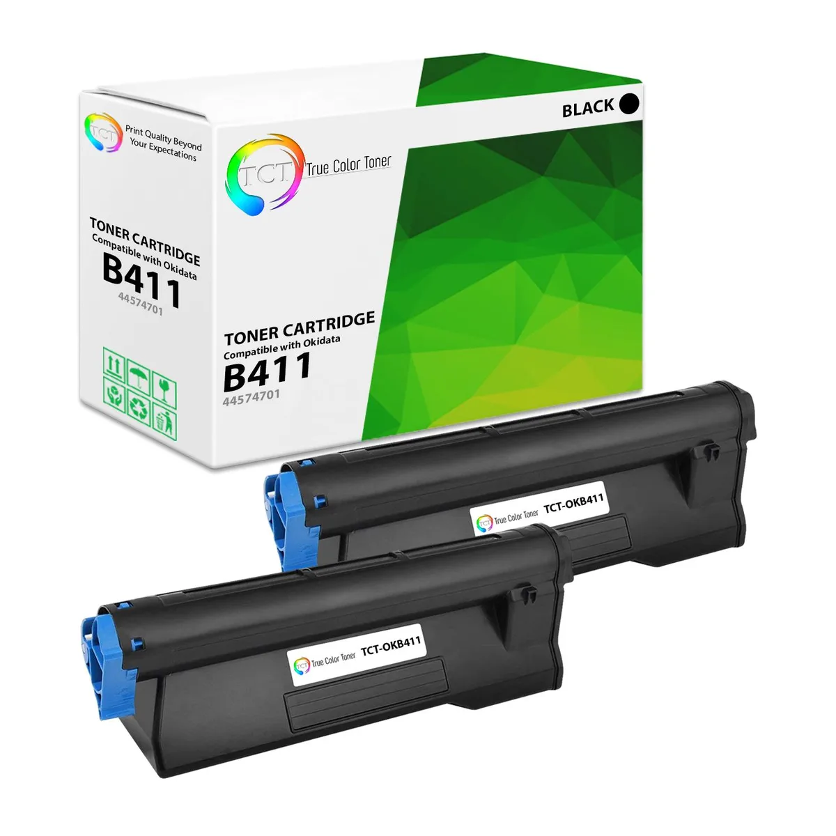 True Color Toner True Color Toner 44574701 Black Toner Cartridge 2 Pack 4000 Pages — product photo