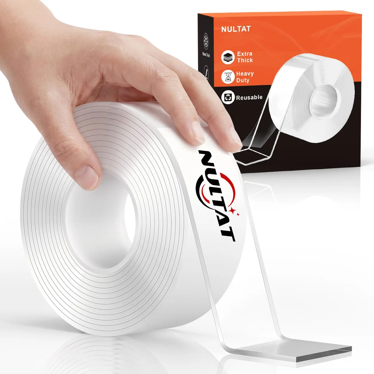 Clear double-sided tape roll 1.18 inches wide 120 inches long .07 inches thick